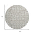 8' Beige And Brown Geometric Washable Round Rug With UV Protection