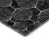 8' Black And Ivory Geometric Washable Round Rug With UV Protection