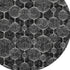 8' Black And Ivory Geometric Washable Round Rug With UV Protection