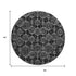 8' Black And Ivory Geometric Washable Round Rug With UV Protection