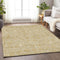 9' X 12' Gold And Ivory Geometric Washable Area Rug With UV Protection