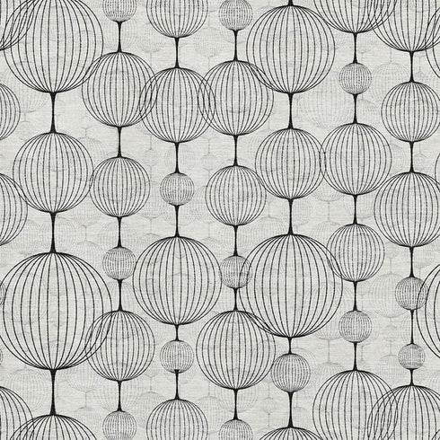 5' X 8' Graphite And Silver Geometric Washable Area Rug With UV Protection