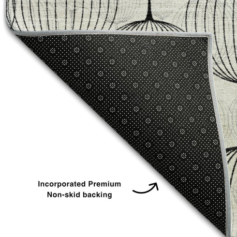 9' X 12' Graphite And Silver Geometric Washable Area Rug With UV Protection