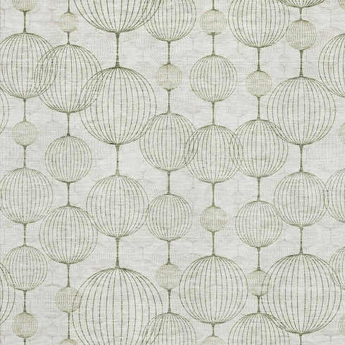 8' X 10' Green And Beige Geometric Washable Area Rug With UV Protection