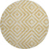 8' Gold And Ivory Geometric Washable Round Rug With UV Protection