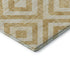 8' Gold And Ivory Geometric Washable Round Rug With UV Protection