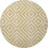 8' Gold And Ivory Geometric Washable Round Rug With UV Protection