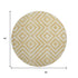 8' Gold And Ivory Geometric Washable Round Rug With UV Protection