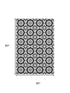 5' X 8' Black And Silver Geometric Washable Area Rug With UV Protection