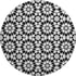 8' Black And Silver Geometric Washable Round Rug With UV Protection