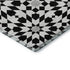 8' Black And Silver Geometric Washable Round Rug With UV Protection