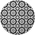 8' Black And Silver Geometric Washable Round Rug With UV Protection