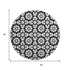 8' Black And Silver Geometric Washable Round Rug With UV Protection