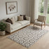 5' X 8' Brown And Ivory Geometric Washable Area Rug With UV Protection