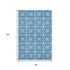 8' X 10' Denim Blue And Ivory Geometric Washable Area Rug With UV Protection