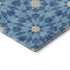 8' X 10' Denim Blue And Ivory Geometric Washable Area Rug With UV Protection