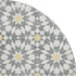 8' Gray Ivory And Gold Geometric Washable Round Rug With UV Protection