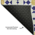 8' Navy Blue Ivory And Gold Geometric Washable Round Rug With UV Protection