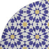 8' Navy Blue Ivory And Gold Geometric Washable Round Rug With UV Protection