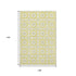9' X 12' Yellow Ivory And Gray Geometric Washable Area Rug With UV Protection