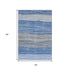 5' X 8' Blue And Gray Striped Washable Area Rug With UV Protection