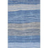 5' X 8' Blue And Gray Striped Washable Area Rug With UV Protection