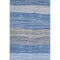 8' X 10' Blue And Gray Striped Washable Area Rug With UV Protection