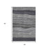 5' X 8' Gray And Silver Striped Washable Area Rug With UV Protection