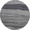 8' Gray And Silver Striped Washable Round Rug With UV Protection