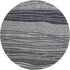 8' Gray And Silver Striped Washable Round Rug With UV Protection