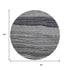 8' Gray And Silver Striped Washable Round Rug With UV Protection