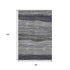 8' X 10' Gray And Silver Striped Washable Area Rug With UV Protection
