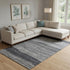 8' X 10' Gray And Silver Striped Washable Area Rug With UV Protection