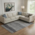 9' X 12' Gray And Silver Striped Washable Area Rug With UV Protection