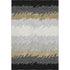 5' X 8' Black Beige And Silver Striped Washable Area Rug With UV Protection