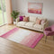 5' X 8' Blush And Ivory Striped Washable Area Rug With UV Protection