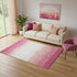 5' X 8' Blush And Ivory Striped Washable Area Rug With UV Protection
