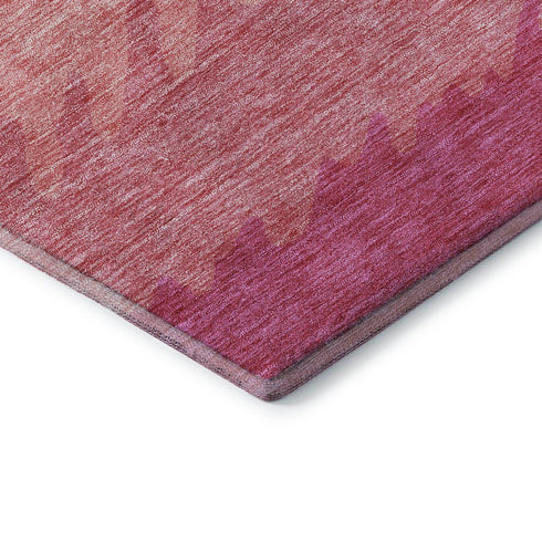 8' X 10' Blush And Ivory Striped Washable Area Rug With UV Protection