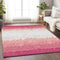 9' X 12' Blush And Ivory Striped Washable Area Rug With UV Protection
