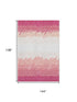 9' X 12' Blush And Ivory Striped Washable Area Rug With UV Protection