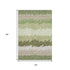5' X 8' Green And Beige Striped Washable Area Rug With UV Protection