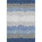 8' X 10' Navy Blue Gray And Silver Striped Washable Area Rug With UV Protection