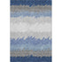 8' X 10' Navy Blue Gray And Silver Striped Washable Area Rug With UV Protection
