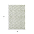 8' X 10' Artichoke Green And Ivory Diamond Washable Area Rug With UV Protection
