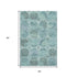 5' X 8' Teal And Aqua Medallion Washable Area Rug With UV Protection
