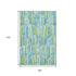 9' X 12' Aqua Green And Ivory Abstract Washable Area Rug With UV Protection