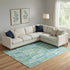 9' X 12' Aqua Green And Ivory Abstract Washable Area Rug With UV Protection