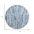 8' Blue And Ivory Abstract Washable Round Rug With UV Protection
