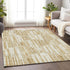9' X 12' Gold Ivory And Beige Abstract Washable Area Rug With UV Protection
