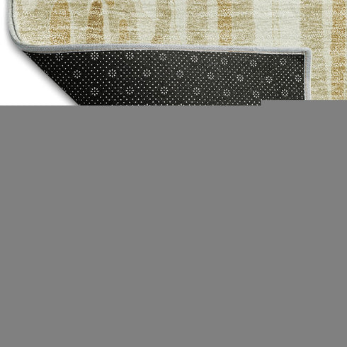 9' X 12' Gold Ivory And Beige Abstract Washable Area Rug With UV Protection